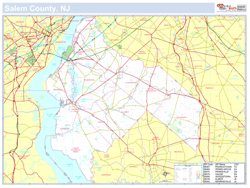 Salem, NJ County Wall Map New York Style 2024