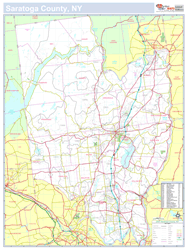 Saratoga, NY County Wall Map New York Style 2024