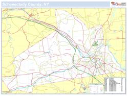 Schenectady, NY County Wall Map New York Style 2024