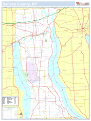 Seneca, NY County Wall Map New York Style 2024