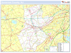 Somerset, NJ County Wall Map New York Style 2025