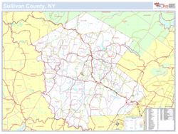 Sullivan, NY County Wall Map New York Style 2025