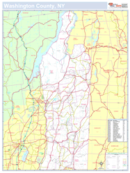 Washington, NY County Wall Map New York Style 2025