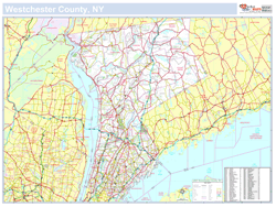 Westchester, NY County Wall Map New York Style 2025