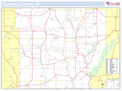 Wyoming, NY County Wall Map New York Style 2024