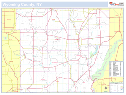 Wyoming, NY County Wall Map New York Style 2025