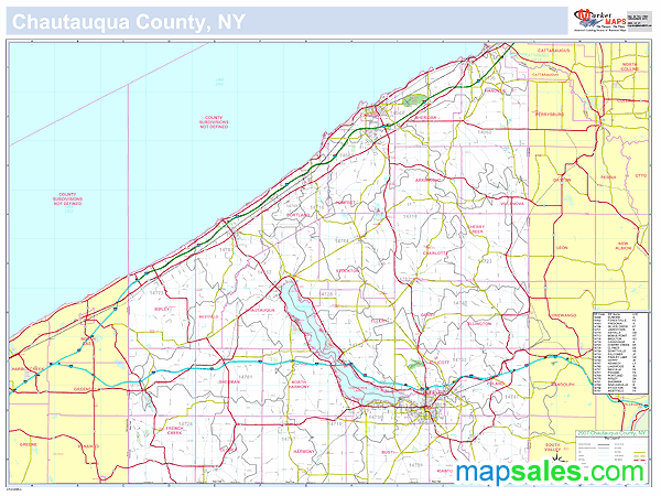 Chautauqua, NY County Wall Map