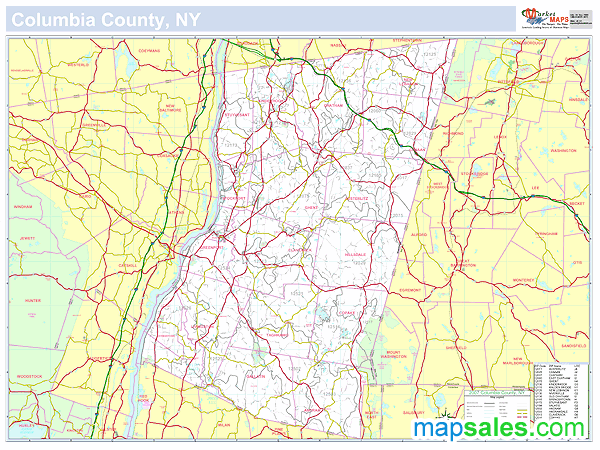 Columbia, NY County Wall Map