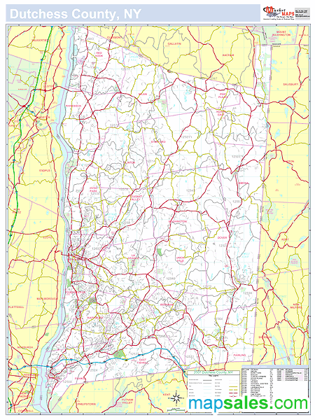 Dutchess, NY County Wall Map