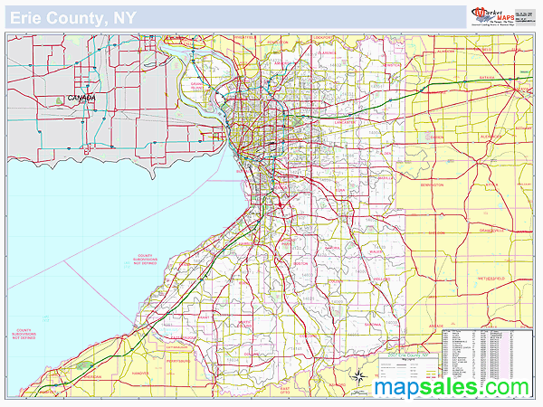 Erie, NY County Wall Map