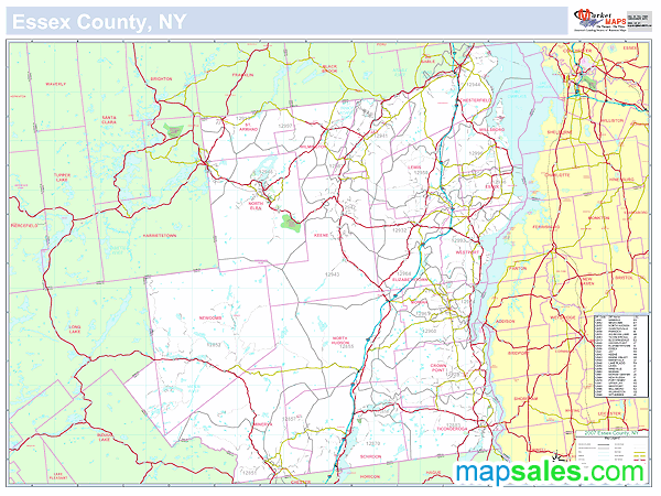Essex, NY County Wall Map