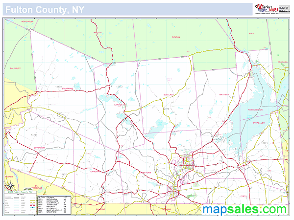 Fulton, NY County Wall Map