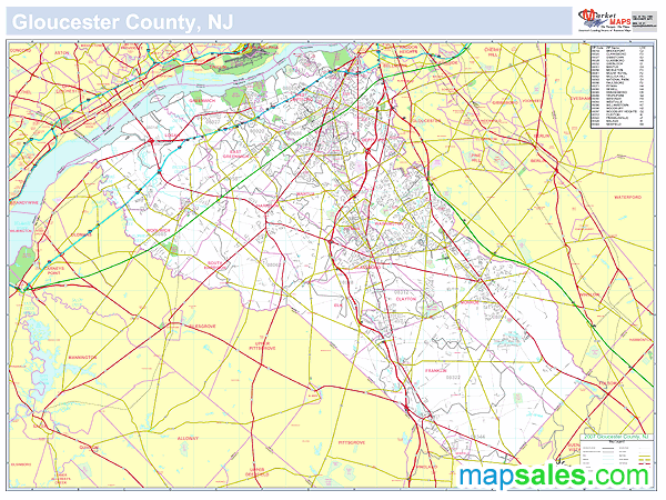 Gloucester, NJ County Wall Map