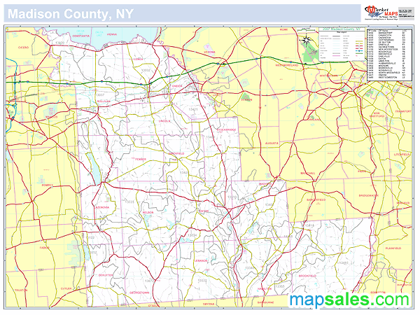 Madison, NY County Wall Map