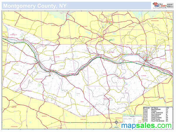 Montgomery, NY County Wall Map