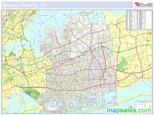Nassau, NY County Wall Map