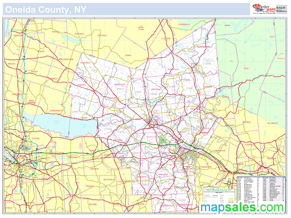 Oneida, NY County Wall Map