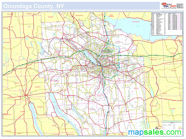 Onondaga, NY County Wall Map