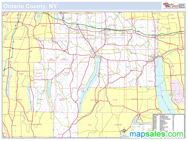Ontario, NY County Wall Map