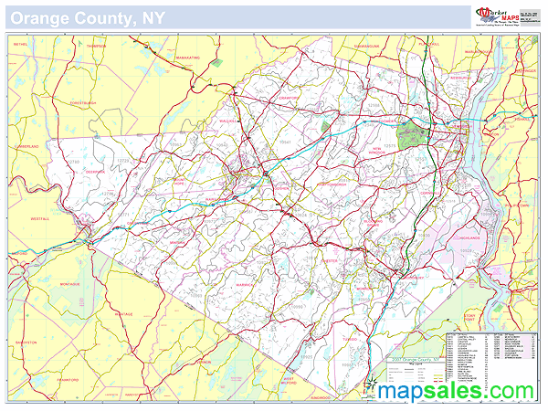 Orange, NY County Wall Map