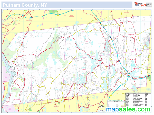 Putnam, NY County Wall Map