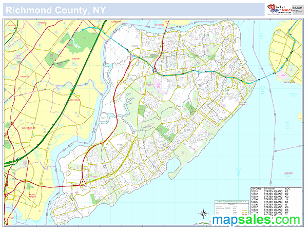 Richmond, NY County Wall Map