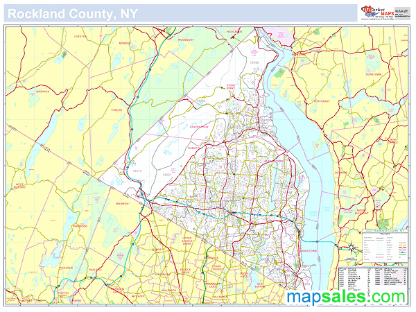 Rockland, NY County Wall Map