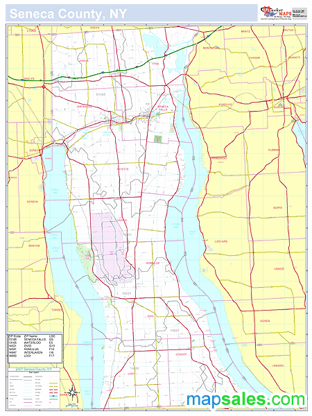 Seneca, NY County Wall Map