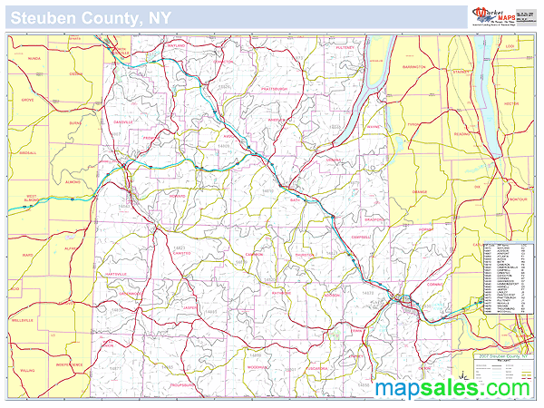 Steuben, NY County Wall Map