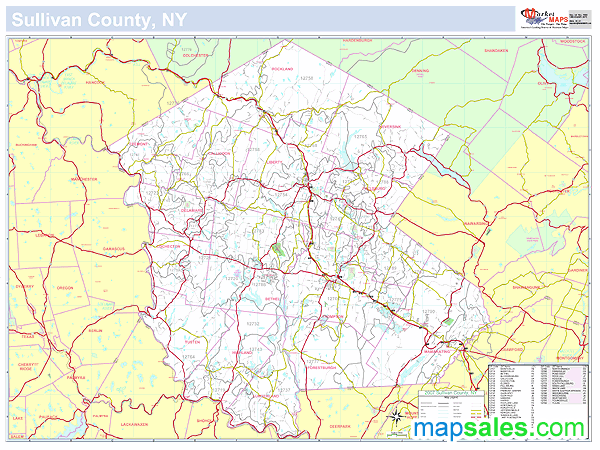 Sullivan, NY County Wall Map