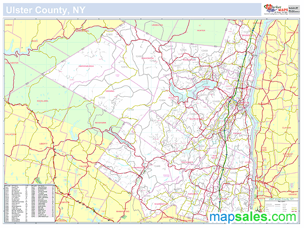 Ulster, NY County Wall Map