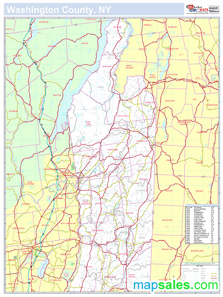 Washington, NY County Wall Map