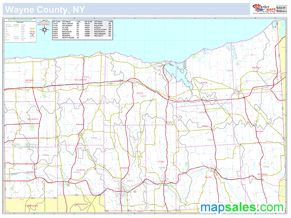 Wayne, NY County Wall Map