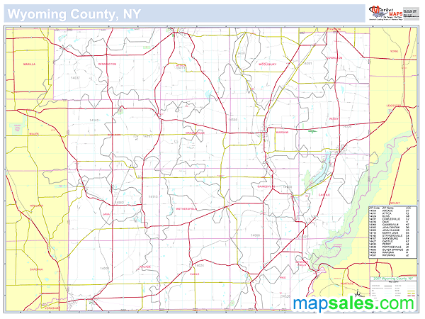Wyoming, NY County Wall Map