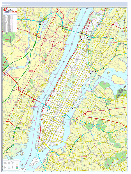 Manhattan, NY Wall Map