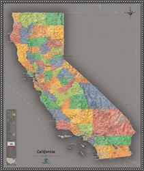 California Contemporary Wall Map