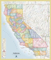 California Political Wall Map