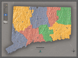 Connecticut Contemporary Wall Map