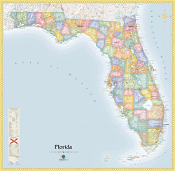 Florida Political Wall Map