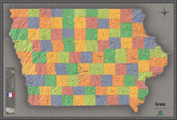 Iowa Contemporary Wall Map