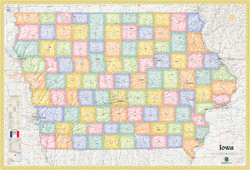 Iowa Political Wall Map