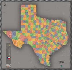Texas Contemporary Wall Map