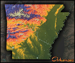 Arkansas Topo Wall Map