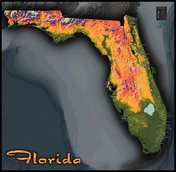 Florida Topo Wall Map