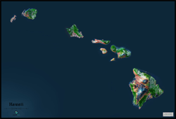 Hawaii Satellite Wall Map