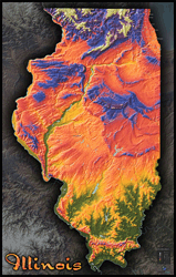 Illinois Topo Wall Map