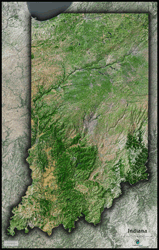 Indiana Satellite Wall Map