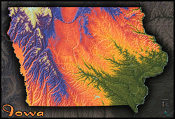 Iowa Topo Wall Map