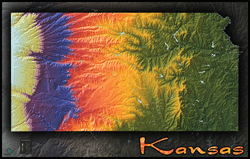 Kansas Topo Wall Map