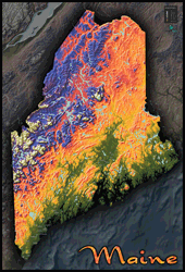 Maine Topo Wall Map